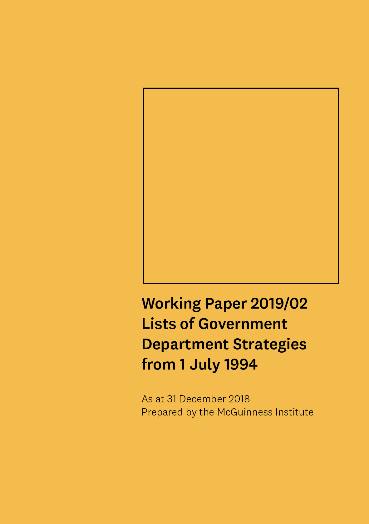 2019/02 – Lists of Government Department Strategies from 1 July 1994